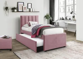 Ліжко односпальне HALMAR RUSSO 90х200 см рожеве фото