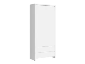 BRW Книжный шкаф Kaspian 90 см с 2 дверцами и 2 ящиками белый, белый/матовый белый REG2D2S-BI/BIM фото