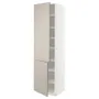 IKEA METOD МЕТОД, высокий шкаф с полками / 2 дверцы, белый / Стенсунд бежевый, 60x60x220 см 694.660.44 фото