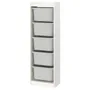 IKEA TROFAST ТРУФАСТ, комбінація для зберіган +контейнери, білий/сірий, 46x30x145 см 995.333.20 фото