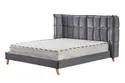 Ліжко двоспальне HALMAR SCANDINO 160x200 см, сіре фото thumb №1
