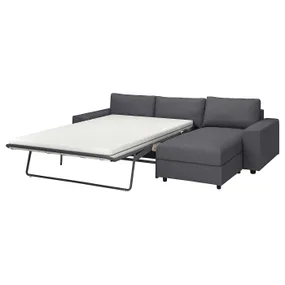 IKEA VIMLE ВІМЛЕ, 3-місний диван із кушеткою, з широкими підлокітниками Gunnared / середньо-сірий 695.452.87 фото