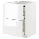 IKEA METOD МЕТОД / MAXIMERA МАКСИМЕРА, напольный шкаф с выдвиж панелью / 3ящ, белый / Воксторп глянцевый / белый, 60x60 см 294.333.62 фото thumb №1