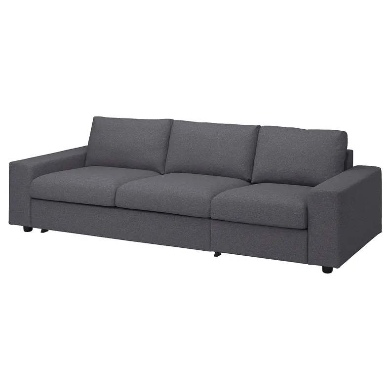 IKEA VIMLE ВІМЛЕ, чохол для 3-місного дивана-ліжка, з широкими підлокітниками / ГУННАРЕД класичний сірий 294.011.20 фото №2
