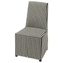 IKEA BERGMUND БЕРГМУНД, стул с длинным чехлом, черный/черный/белый 495.782.69 фото thumb №1
