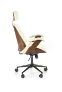 Кресло компьютерное офисное вращающееся HALMAR IGNAZIO, ореховый кремовый, экокожа фото thumb №3