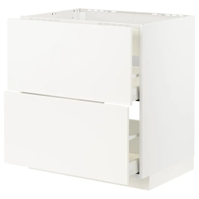 IKEA METOD МЕТОД / MAXIMERA МАКСИМЕРА, напол шкаф д / варочн панели / вытяжка, белый / белый, 80x60 см 993.356.07 фото №1