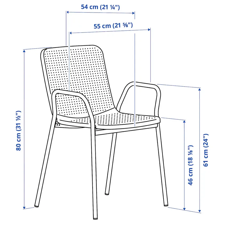 IKEA TORPARÖ ТОРПАРЕ, стілець з підлокітниками, прим/вул, білий/сірий 605.378.52 фото №6