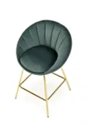 Барний стілець оксамитовий HALMAR H112 темно-зелений, золотий фото thumb №12