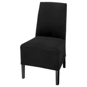 IKEA BERGMUND БЕРГМУНД, стілець із чох середньої довжини, чорний / Djuparp темно-сірий 093.860.88 фото