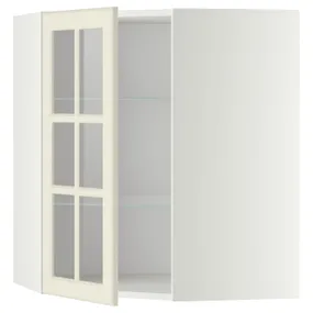 IKEA METOD МЕТОД, углов навесн шкаф с полками / сткл дв, белый / бодбинские сливки, 68x80 см 593.949.86 фото