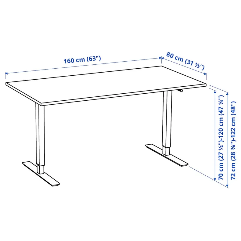 IKEA TROTTEN ТРОТТЕН, стол / трансф, белый, 160x80 см 794.296.02 фото №3