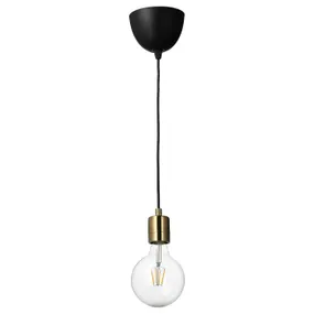 IKEA SKAFTET СКАФТЕТ / LUNNOM ЛУННОМ, підвісний світильник із лампою, латунь / прозоре скло 194.944.50 фото