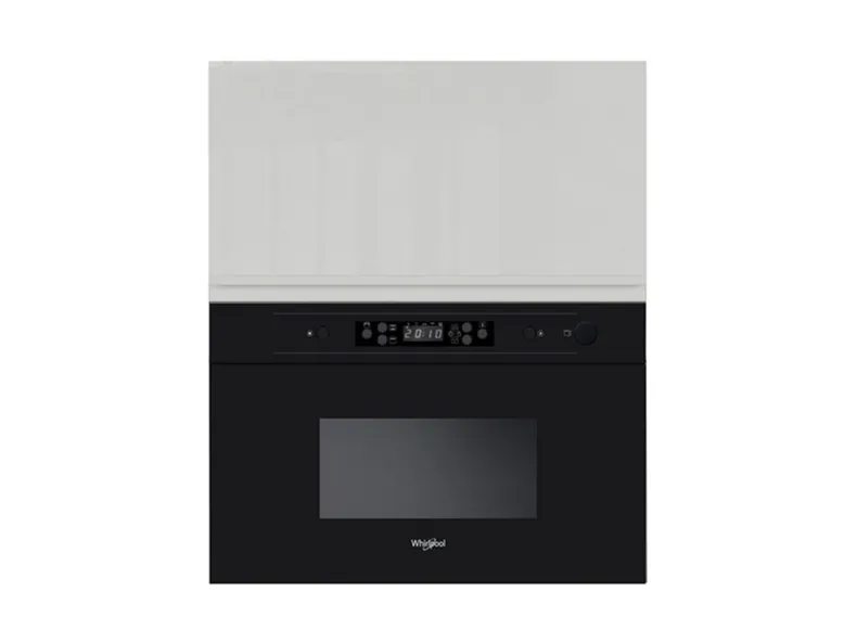BRW Кухонный верхний шкаф Sole 60 см с микроволновой печью светло-серый глянец, альпийский белый/светло-серый глянец FH_GMO_60/72_O_AMW442-BAL/XRAL7047/CA фото №3