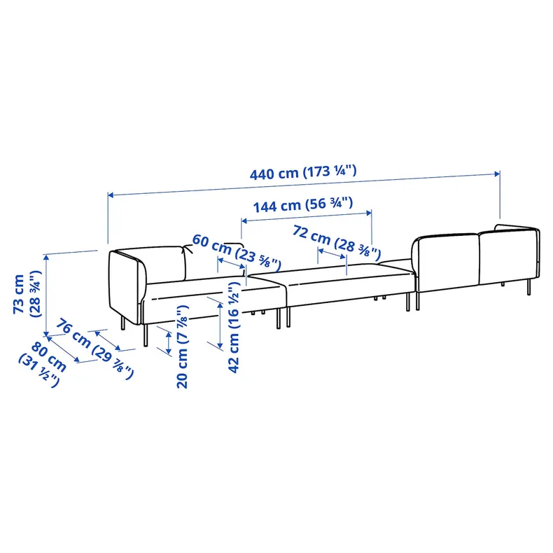 IKEA LILLEHEM, 6-местный модульный диван, Омедненный/коричнево-красный металл 295.361.95 фото №5