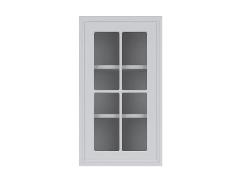 BRW Верхний кухонный шкаф Верди 40 см левый с дисплеем светло-серый матовый, греноловый серый/светло-серый матовый FL_G_40/72_LV-SZG/JSZM фото №1