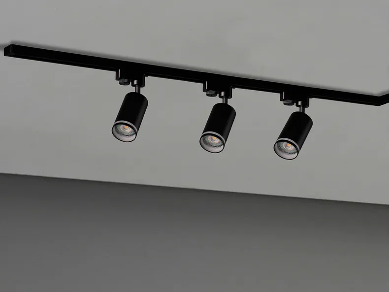 BRW Набір з 2 паризьких 3-точкових рейкових світильників з алюмінію чорного кольору 093326 фото №2