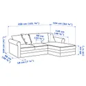 IKEA GRÖNLID ГРЕНЛІД, 3-місний диван із кушеткою, ЛЬЙУНГЕН світло-зелений 294.088.43 фото thumb №11