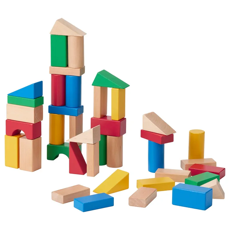 IKEA UNDERHÅLLA УНДЕРХОЛЛА, набор деревянных кубиков, 40 шт., многоцветный 005.066.84 фото №1