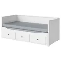 IKEA HEMNES ХЕМНЭС, кушетка с 2 матрасами/3ящиками, белый/Эготнес твердый, 80x200 см 794.281.17 фото thumb №1