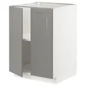 IKEA METOD МЕТОД, підлогова шафа з полицями / 2 дверцят, білий / сірий Бодбін, 60x60 см 094.670.65 фото thumb №1