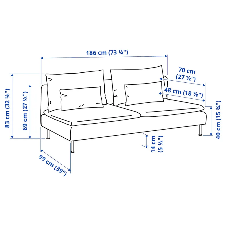 IKEA SÖDERHAMN СЕДЕРХАМН, 3-місна секція, Келінг іржавий 095.145.71 фото №5