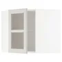 IKEA METOD МЕТОД, кутова настін шафа, полиці / скл двер, білий / світло-сірий Lerhyttan, 68x60 см 192.744.34 фото