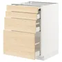 IKEA METOD МЕТОД / MAXIMERA МАКСИМЕРА, напольный шкаф с выдвиж панелью / 3ящ, белый / аскерсундский узор светлый ясень, 60x60 см 094.338.48 фото