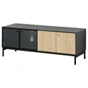 IKEA BOASTAD БУАСТАД, тумба под ТВ, чёрный / глазчатый дуб, 121x42x45 см 805.070.24 фото thumb №1