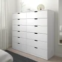 IKEA NORDLI НОРДЛІ, комод, 12 шухляд, білий, 160x145 см 792.394.90 фото thumb №6
