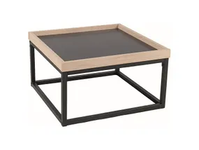 Журнальний стіл SIGNAL LAGOS B, дуб + чорний / чорний, 53x53 см фото