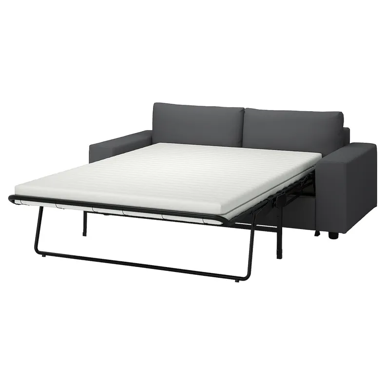 IKEA VIMLE ВІМЛЕ, 2-місний диван-ліжко, з широкими підлокітниками / ХАЛЛАРП сірий 295.370.48 фото №1