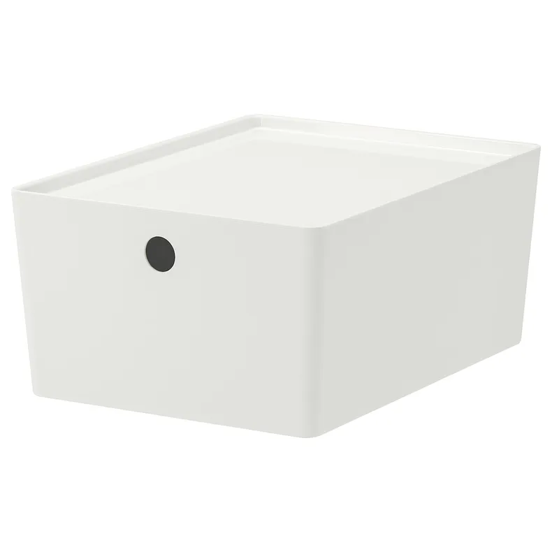IKEA KUGGIS КУГГИС, контейнер с крышкой, белый, 26x35x15 см 595.611.88 фото №1