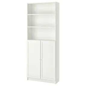IKEA BILLY БИЛЛИ / OXBERG ОКСБЕРГ, стеллаж с дверьми, белый, 80x30x202 см 292.810.66 фото