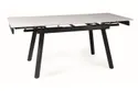 Обеденный раскладной стол SIGNAL JOHNN, белый мрамор / черный матовый, 85x120 фото thumb №5