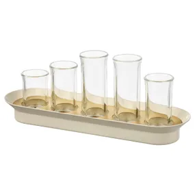 IKEA VATTENKRASSE ВАТТЕНКРАССЕ, набор для выращивания, прозрачное стекло цвет слоновой кости/золота 905.619.87 фото