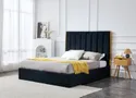 Ліжко двоспальне HALMAR PALAZZO 160x200 см, чорне / золоте фото thumb №2