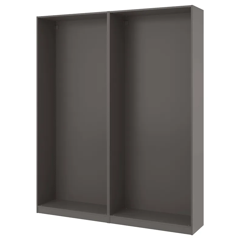 IKEA PAX ПАКС, 2 каркаса гардеробов, тёмно-серый, 200x35x236 см 194.321.79 фото №1
