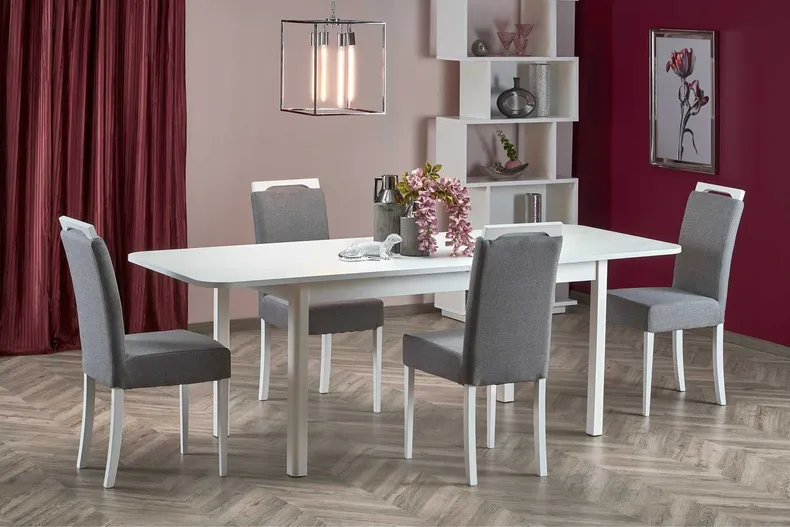 Кухонний стіл розкладний HALMAR FLORIAN 160-228x90 см, стільниця - білий, ніжки - білі фото №15