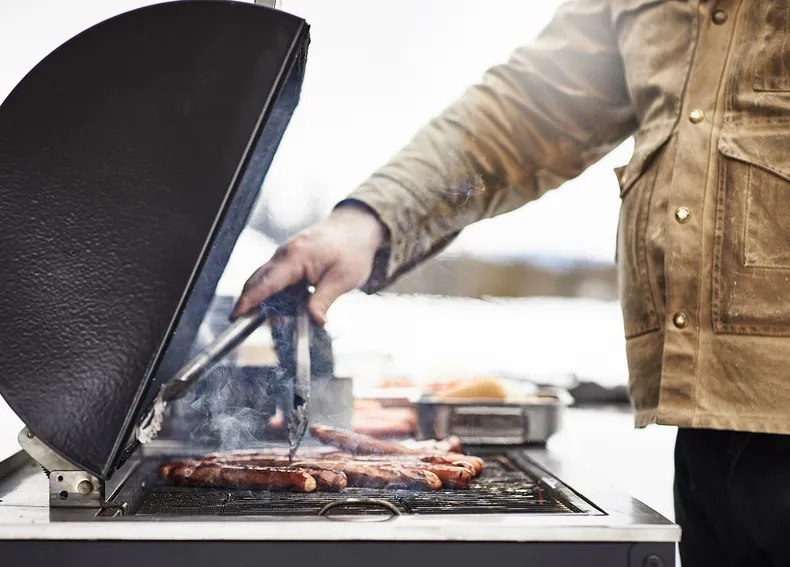 IKEA GRILLSKÄR ГРІЛЛЬШЕР, вугільний гриль, чорна, нержавіюча сталь зовнішня, 86x61 см фото №5