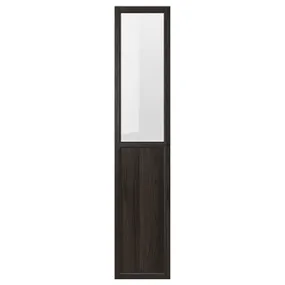 IKEA OXBERG ОКСБЕРГ, панель/скляні дверцята, темно-коричневий під дуб, 40x192 см 404.929.01 фото