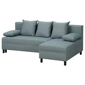 IKEA ANGSTA АНГСТА, 3-місний диван-ліжко, з шезлонгом бірюзового кольору 805.014.37 фото