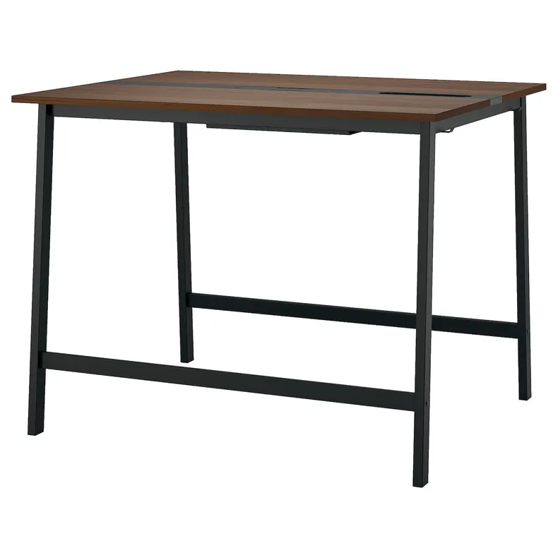 IKEA MITTZON МІТТЗОН, стіл для конференцій, Шпон горіха / чорний, 140x108x105 см 095.334.71 фото №1