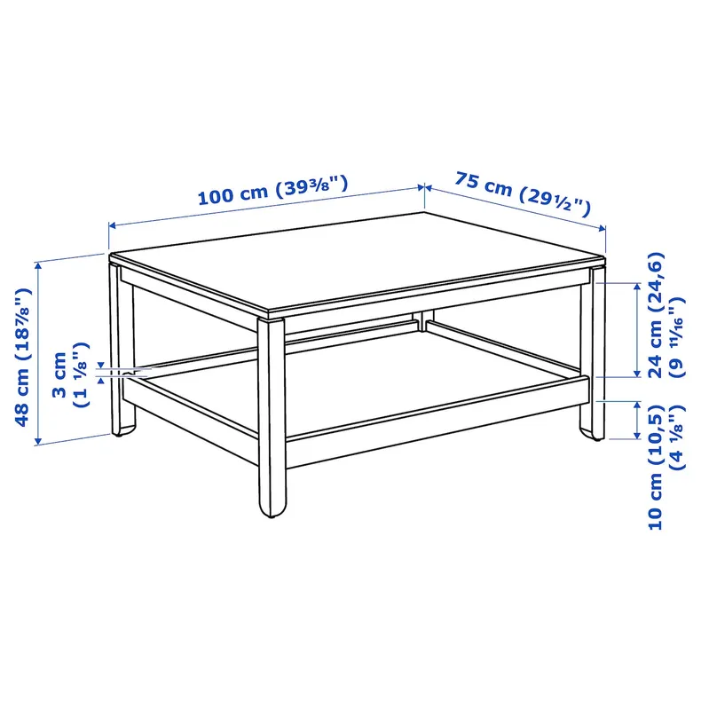 IKEA HAVSTA ХАВСТА, журнальний столик, темно-коричневий, 100x75 см фото №5