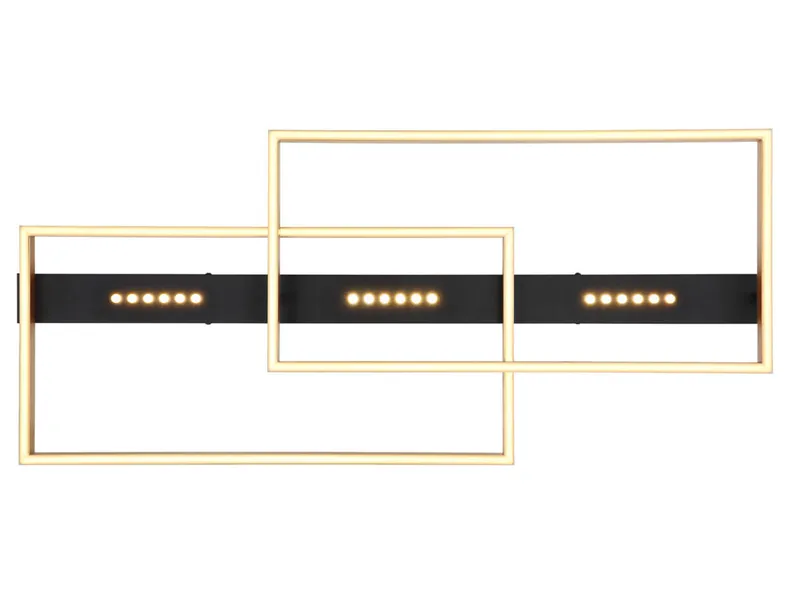 BRW Стельовий світлодіодний світильник Luffy з чорного та золотого металу 091512 фото №4
