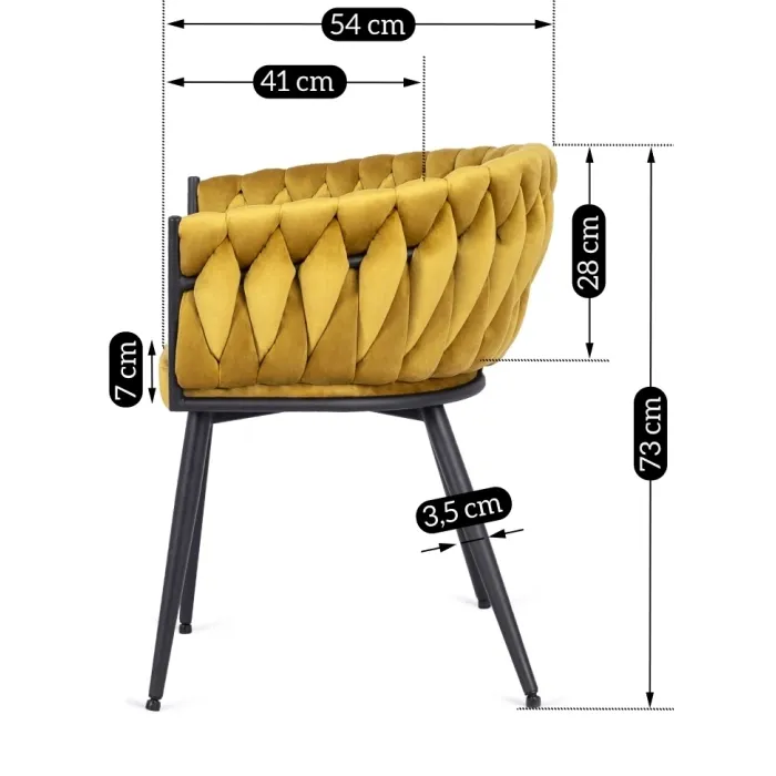 MEBEL ELITE Велюровое кресло EMPOLI Mustard фото №6