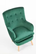 Крісло м'яке HALMAR RAVEL темно-зелений/натуральний фото thumb №10