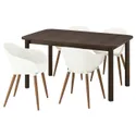 IKEA STRANDTORP СТРАНДТОРП / GRÖNSTA ГРЁНСТА, стол+4 стула с подлокотниками, коричневый/белый, 150/205/260 см 595.693.06 фото thumb №1
