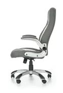 Крісло комп'ютерне офісне обертове HALMAR SATURN сірий, екошкіра перфорована фото thumb №5