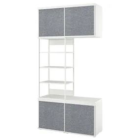 IKEA PLATSA ПЛАТСА, открытый гардероб / 4 раздвижн двери, белый ларколлен / темно-серый, 120x42x241 см 294.941.81 фото